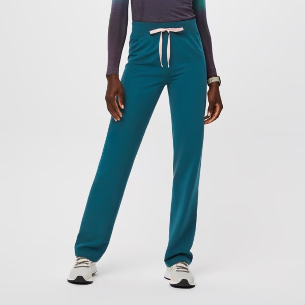 Figs high waisted Livingston scrub pants Caribbean blue medium petite